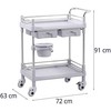 Steinberg Systems Medicininis laboratorinis vežimėlis, 2 lentynos, 2 stalčiai, krepšelis