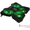Nešiojamojo kompiuterio aušinimo padėklas, Bora, šviečiantys ventiliatoriai, juoda, SureFire, 4 ventiliatoriai