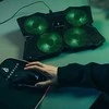 Nešiojamojo kompiuterio aušinimo padėklas, Bora, šviečiantys ventiliatoriai, juoda, SureFire, 4 ventiliatoriai