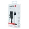 USB kabelis Swissten USB-A - USB-C + microUSB + Žaibas 1,2 m Juodas (72501101)