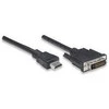 StarTech MANHATTAN HDMI kištukas į DVI-D 24+1 kištuką, dviguba jungtis, 1,0 m (3 pėd.), Juodas 322782