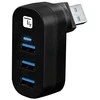 TECHLY Mini Rotating Hub su 3 USB 3.0 prievadais Juodas