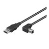 USB kabelis Techly USB-A - USB-B 0,5 m Juodas (ICOC-U-005-ANG)