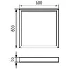 Kanlux ADTR- H 6060 LED skydelį ADAENT 6060 baltas 600x600x65mm 29843