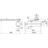 ASSA ABLOY Savaiminis uždarymas su kairiojo ir dešiniojo durų svirtimi 1100mm 180 laipsnių baltai (DC1209016)
