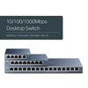 Šakotuvas TP-LINK 16 prievadų Gigabit stalinio kompiuterio jungiklis RJ45 prievadų darbalaukio plieno dėklas
