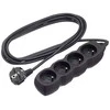 TRACER TRALIS44615 Prailginimo laidas PowerCord 3m 4 lizdai juodas