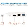 Tripp Lite USB-C dokas U444-06N-H4GU-C Single Ekranas/1xHDMI/iki sngle 4K/1xUSB 3.2/palaikymas PD 60W/Baltas/Maitinimo šaltinis neįtrauktas