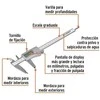 Skaitmeninis slankmatis. Tikslumas 0,01mm. Minimalus matuojamas storis 0,01mm, didžiausias matuojamas storis 150mm Truper®