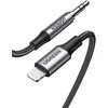 Ugreen kabelis AUX MFI Lightning garso laidas - 3,5 mm mini lizdas, 1 m pilkas (70509)
