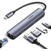5in1 UGREEN CM418 adapteris USB-C Hub į 2x USB 3.0, HDMI, RJ45, USB-C - Pilkas