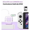 Įkroviklis Ugreen Nexode RG 65W GaN, 2 x USB-C + USB-A, violetinės spalvos