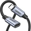 Kabelio nikeliavimas UGREEN US372 USB Type C 3.1 Gen2 nuo vyriškos iki moteriškos 1 m (juodas)