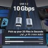 Kabelio nikeliavimas UGREEN US372 USB Type C 3.1 Gen2 nuo vyriškos iki moteriškos 1 m (juodas)