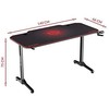 Žaidimų stalas Ultradesk Frag Gaming Desk, Juodas su raudonu kilimėliu