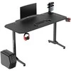 Žaidimų stalas Ultradesk Frag Gaming Desk, Juodas su juodu kilimėliu