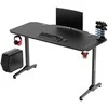 Žaidimų stalas Ultradesk Frag Gaming Desk, Juodas su juodu kilimėliu