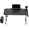 Žaidimų stalas Ultradesk Frag Gaming Desk, Juodas su juodu kilimėliu