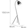 Uniprodo Metalinis toršeras su reguliuojamu E27 gaubtu, 125 cm
