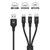 UNITEK kabelis USB 3in1 Juodas microUSB USB-C apšvietimas C14049BK