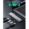 Adapterio šakotuvas UGREEN, 2XUSB_C iki 3x USB 3.0, HDMI