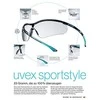 Apsauginiai akiniai Uvex Sportstyle, pilka linzė, supravision extreme (nerasojantys, nesibraižantys) padengimas, baltos/juodos kojelės