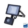 10W LED prožektorius V-TAC, 3000K (šiltai balta), su judesio davikliu, juodu korpusu, SAMSUNG LED chip