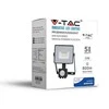 10W LED prožektorius V-TAC, 3000K (šiltai balta), su judesio davikliu, juodu korpusu, SAMSUNG LED chip