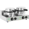 Vaflinė Royal Catering Apvalus dvigubas TEFLON vaflinis lygintuvas, kurio skersmuo 18,5 cm