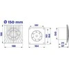 AWENTA Ekstrakto ventiliatorius fi 150 20W IPX4 balta (WA150)