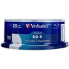 VERBATIM 25x BD-R 25GB vieno sluoksnio duomenų gyvenimo HTL 6x platus spausdinimas be ID