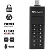 External drive Verbatim klaviatūra Secure USB-C 3.2 Gen 1 128GB juodos spalvos 49432