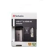 Verbatim 49143 vaizdo kabelio adapteris 0,01 m C tipo USB HDMI Juoda, Sidabras