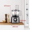 Virtuvinis kombainas Bosch Food processor MultiTalent 3 Plus 900 W, Juoda, šiaušto nerūdijančio plieno