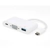 Vivanco adapteris USB-C – VGA 3in1, baltas (34294)