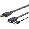 Kabelis VivoLink Rodyti Uostas - HDMI 5m juoda (PROHDMUSBDP5)