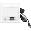 „VivoLink WI221292“ maitinimo lizdas, HDMI + DisplayPort + 3,5 mm, baltas