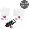 Vakuuminių laikymo maišelių rinkinys plastikinių maišelių+siurblys - 40 x 60 cm (3 vnt), 50 x 70 cm (2 vnt), WENKO