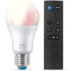 Signify WiZ balta ir spalvota 60W E27 A60 standartinės formos 1er + nuotolinio valdymo pultas