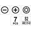 Yato Precision atsuktuvai 7 vnt. plokščias, Phillips PH00, PH0, torx (YT-25863)