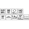 Pneumatinė terkšlė YATO YT-09803, 1/2" 80NM