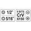 YATO IMPACT ATRUKTUVAS CHROME + ANTGALIAI 6 vnt. 2801
