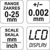 Mikrometras su skaitmeniniu ekranu Yato YT-72305 - 0-25mm