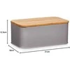 Bamboo Metalinė duonkepė su bambukine pjaustymo lentele, pilka, 2in1, ZELLER
