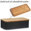 Bamboo Metalinė duonkepė su bambukine pjaustymo lentele, juoda, 2in1, ZELLER
