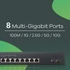Šakotuvas „ZYXEL XS1930-10“, 8 prievadų kelių gigabitų išmanusis valdomas komutatorius su 2 SFP+ prievadais, hibridiniu režimu, autonominiu arba „Nebulaflex“ debesies ryšiu (5 metų garantija)