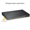 Šakotuvas ZYXEL GS1920-24HPV2, 28 prievadų išmanusis valdomas POE komutatorius, 24 gigabitų vario POE ir 4 gigabitų dviejų asmenų, hibridinis režimas, autonominis arba „Nebulaflex“ debesis, 375 vatų POE (5 metų garantija)