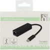 Adapteris Deltaco 1xRJ45, 1xUSB 3.1, juodas / USBC-GIGA