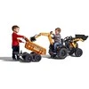 Pedalinis traktorius FALK Case IH ekskavatorius oranžinis su priekaba, judančiu kaušu nuo 3 metų