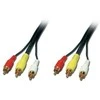 Kabelis Lindy RCA (Cinch) x3 - RCA (Cinch) x3 20m juoda (35546)